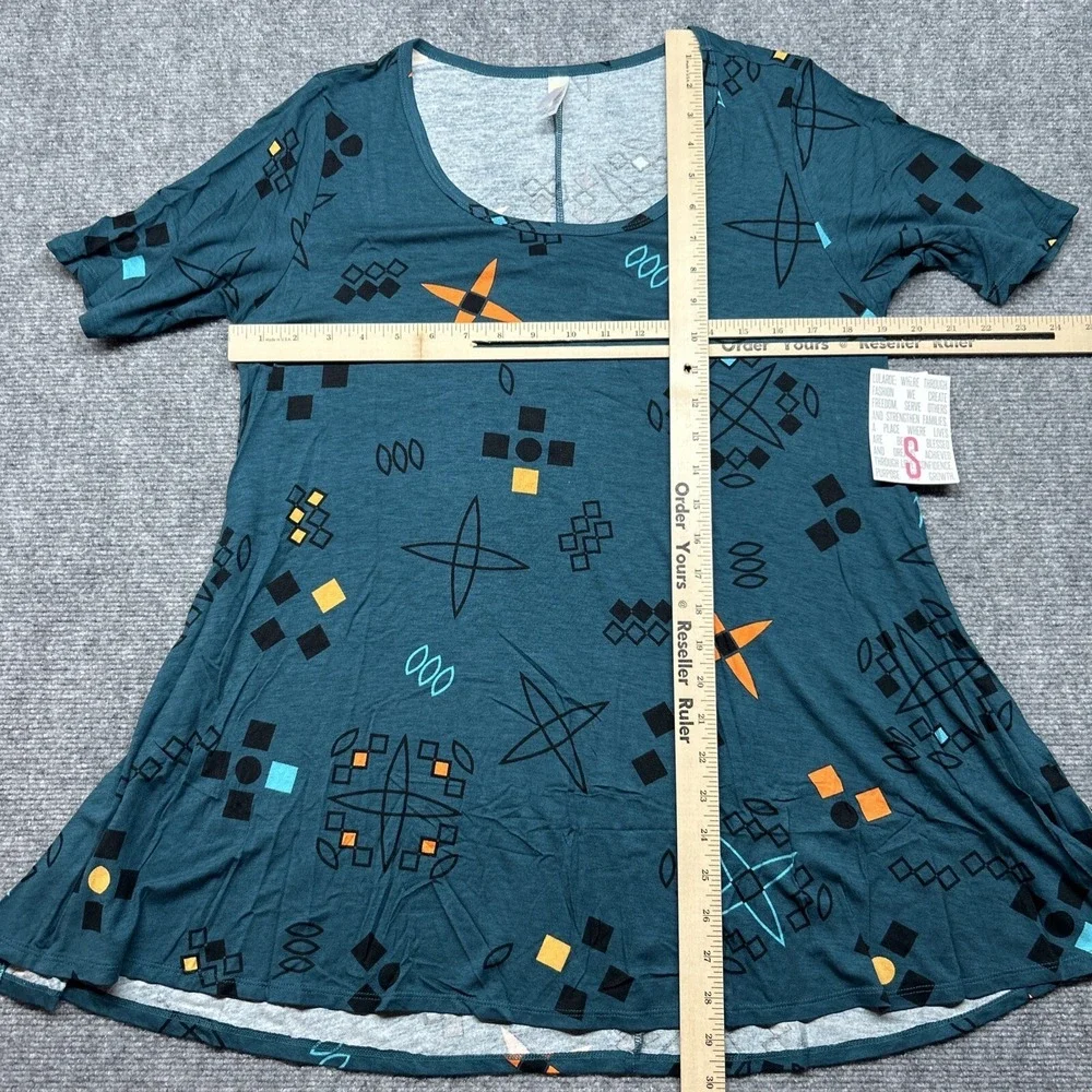 LulaRoe Perfect T-Shirt Womens S Multicolor Geometric Round Neck Short Sleeve - Picture 6 of 9
